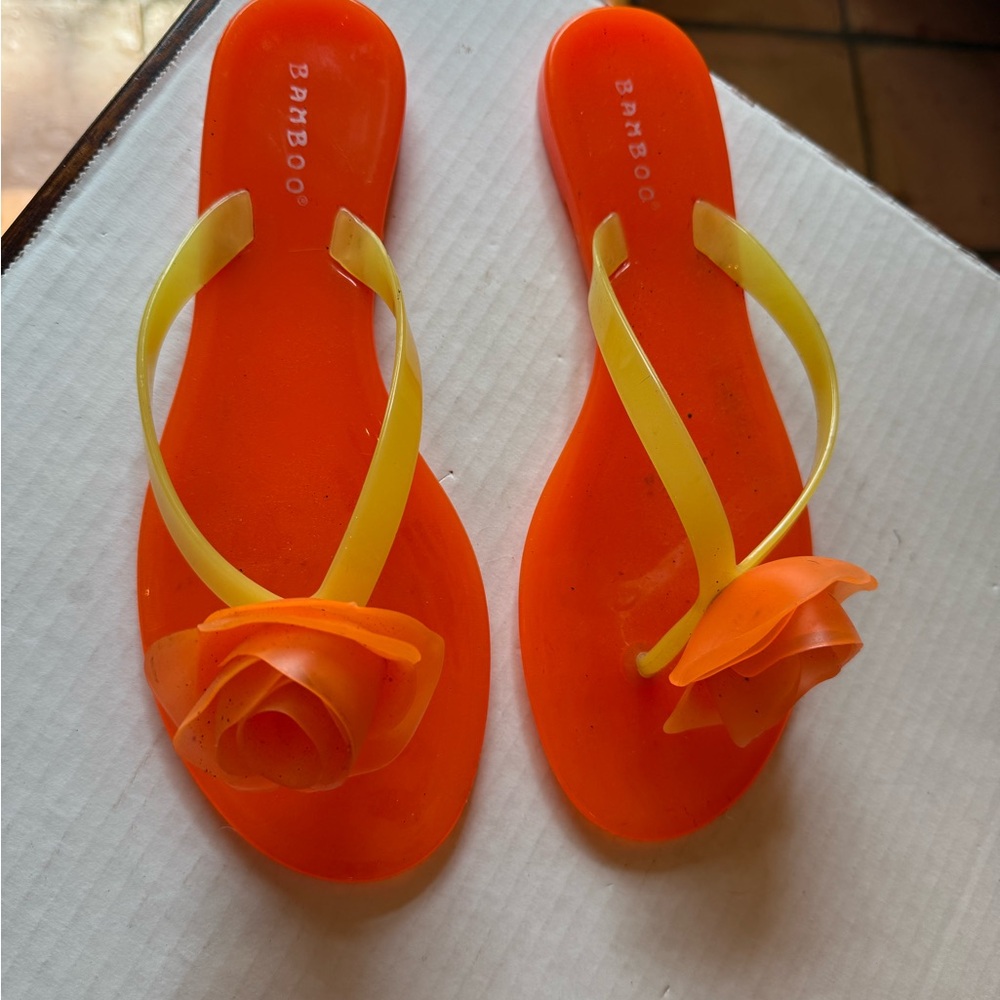Bamboo Women's Orange and Yellow Sandals